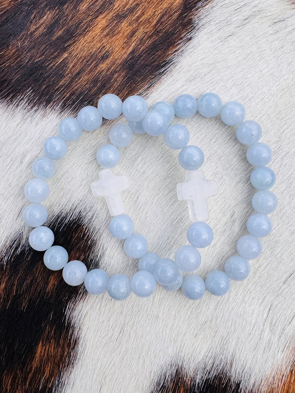 Aquamarine Cross Bracelet