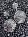 Western Round Concho Earrings