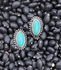 Western Turquoise Oval Stud Earrings