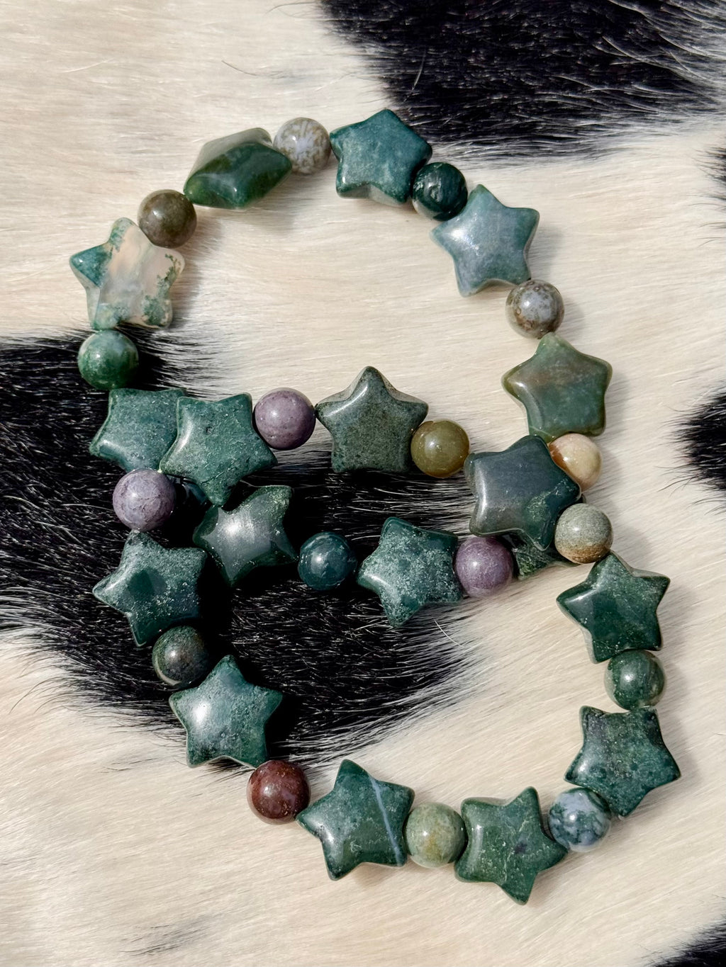Moss Agate Star Bracelet