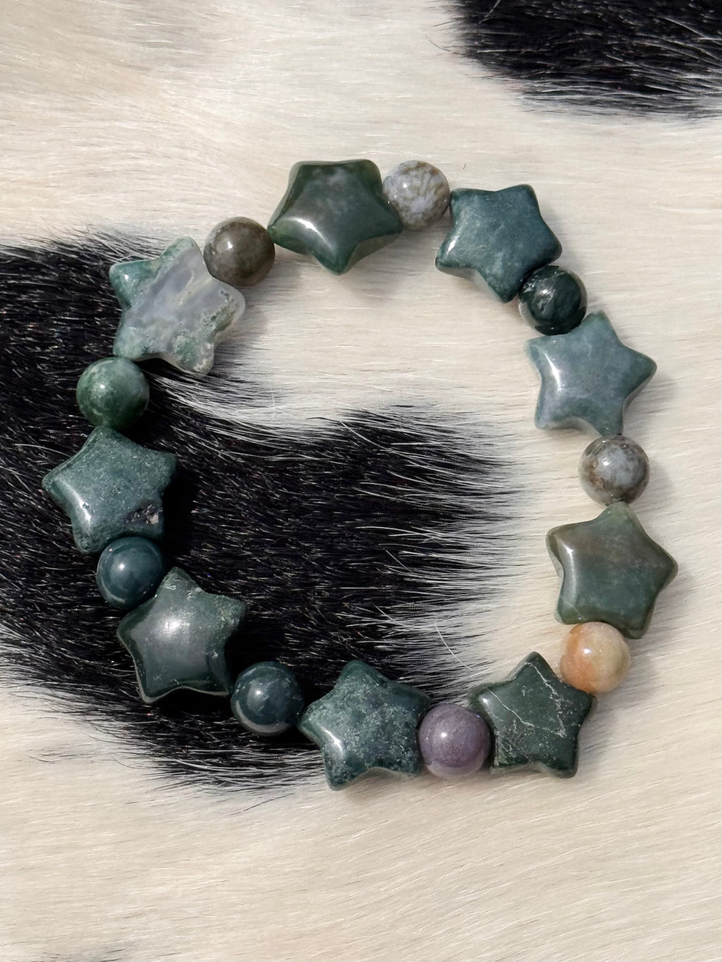 Moss Agate Star Bracelet
