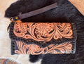 Black Tooled Leather Stitched Wallet