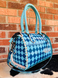 Blue Checkered Speedy Bag