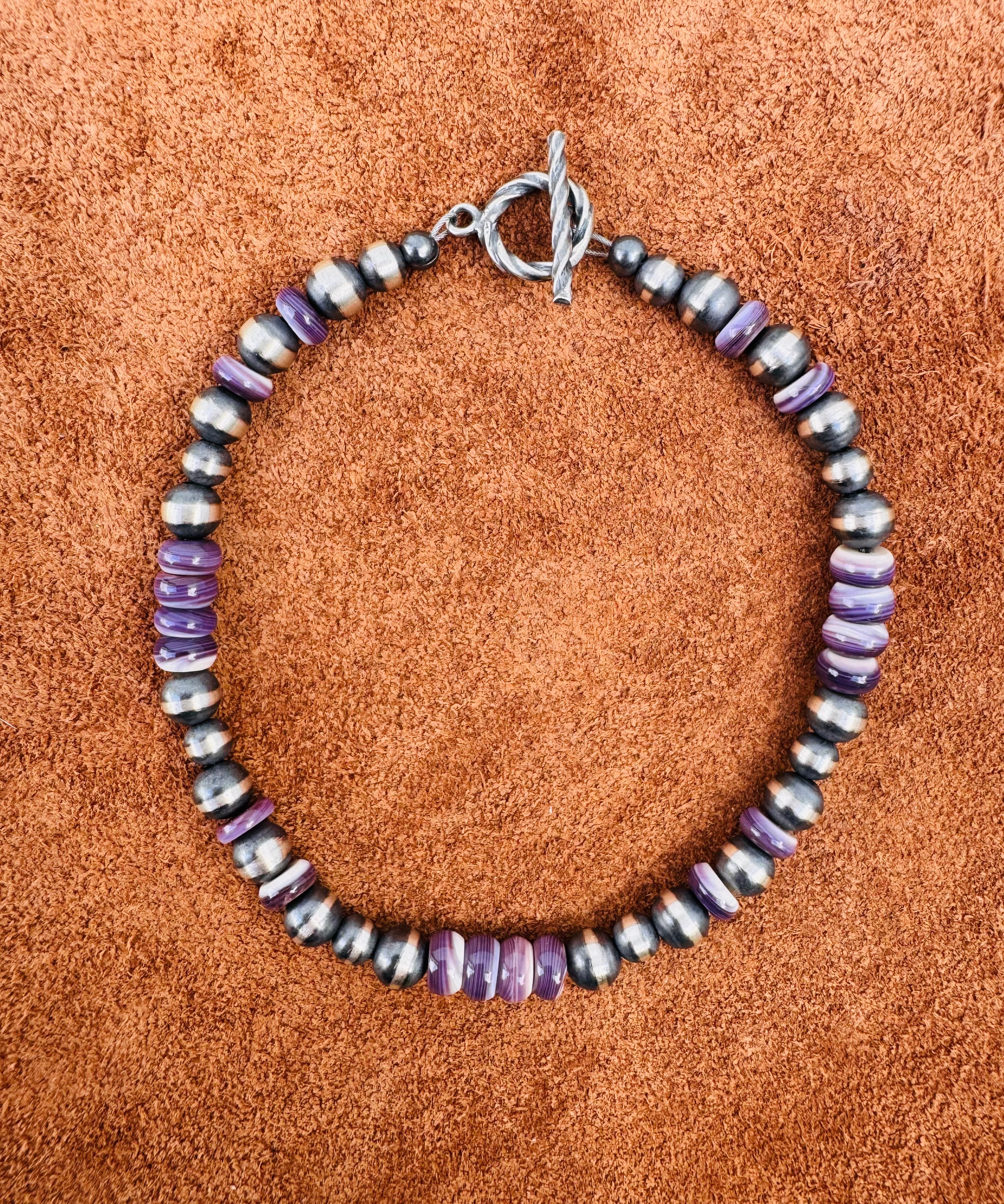 Navajo Pearl and Purple Spiney Oyster Bracelet