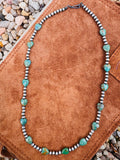 Turquoise Hearts With Navajo Pearls Necklace