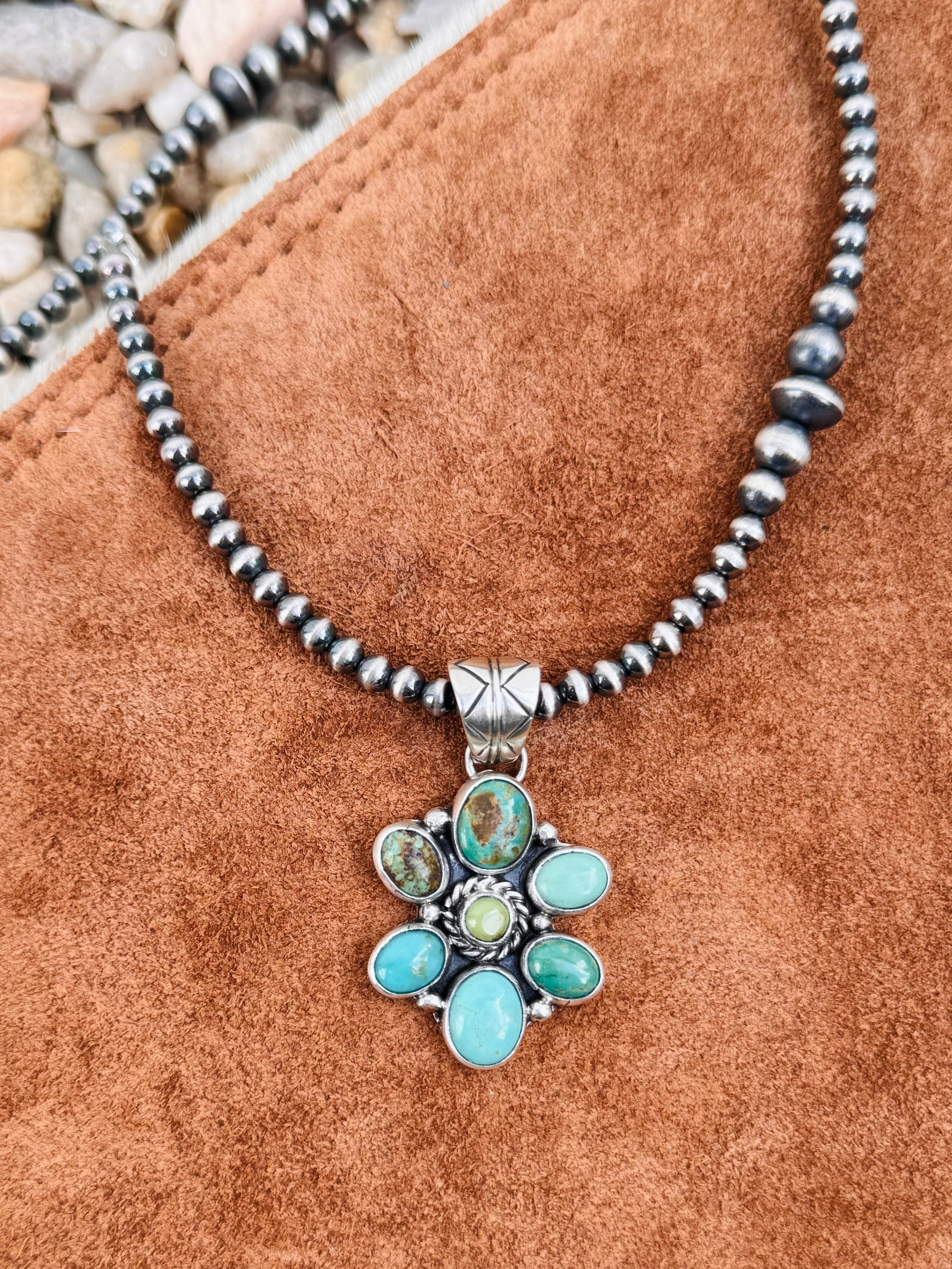 Turquoise Flower Pendant