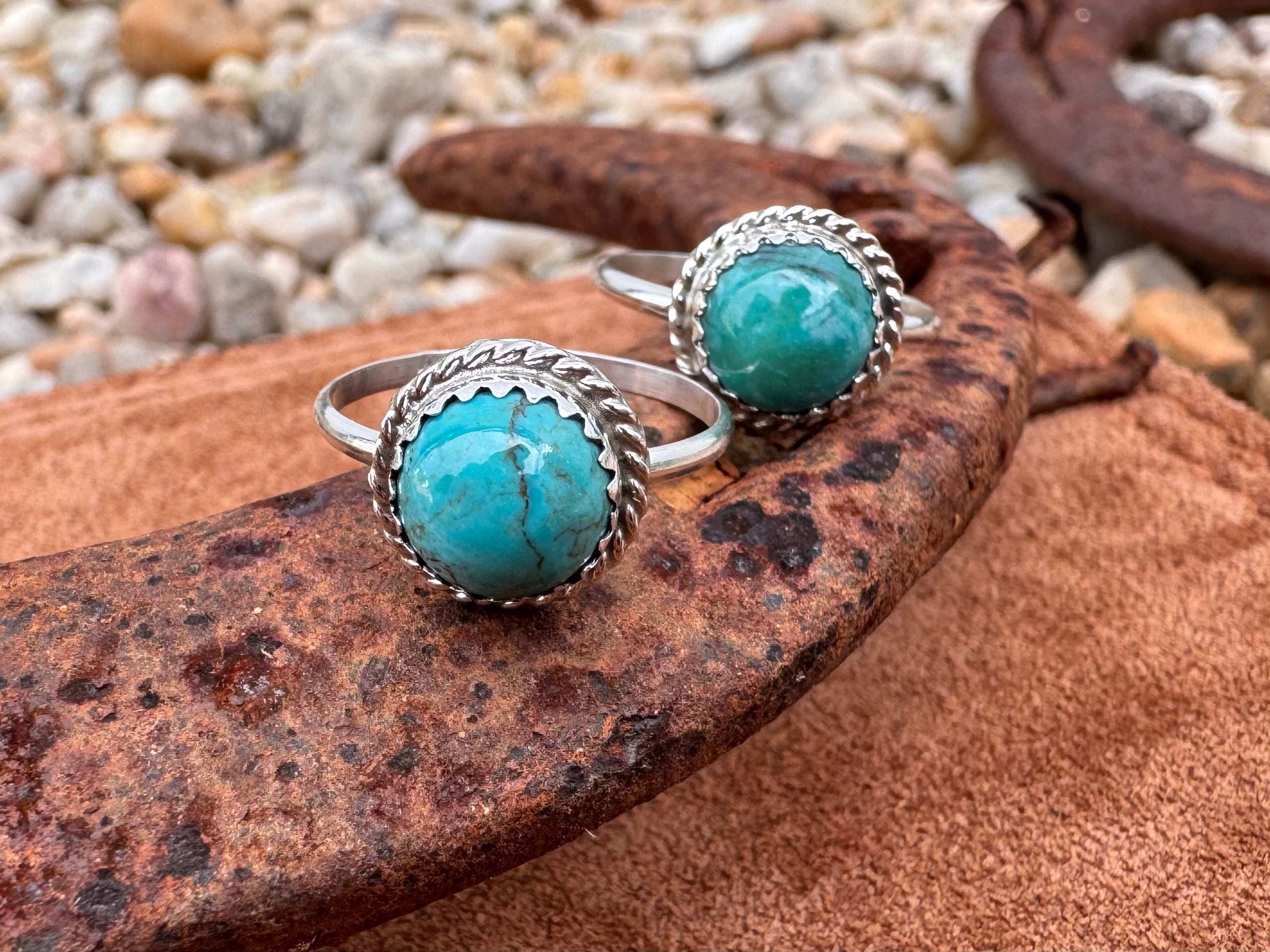 Sterling Silver Round Turquoise Ring