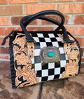 Checkered With Turquoise Accent Speedy