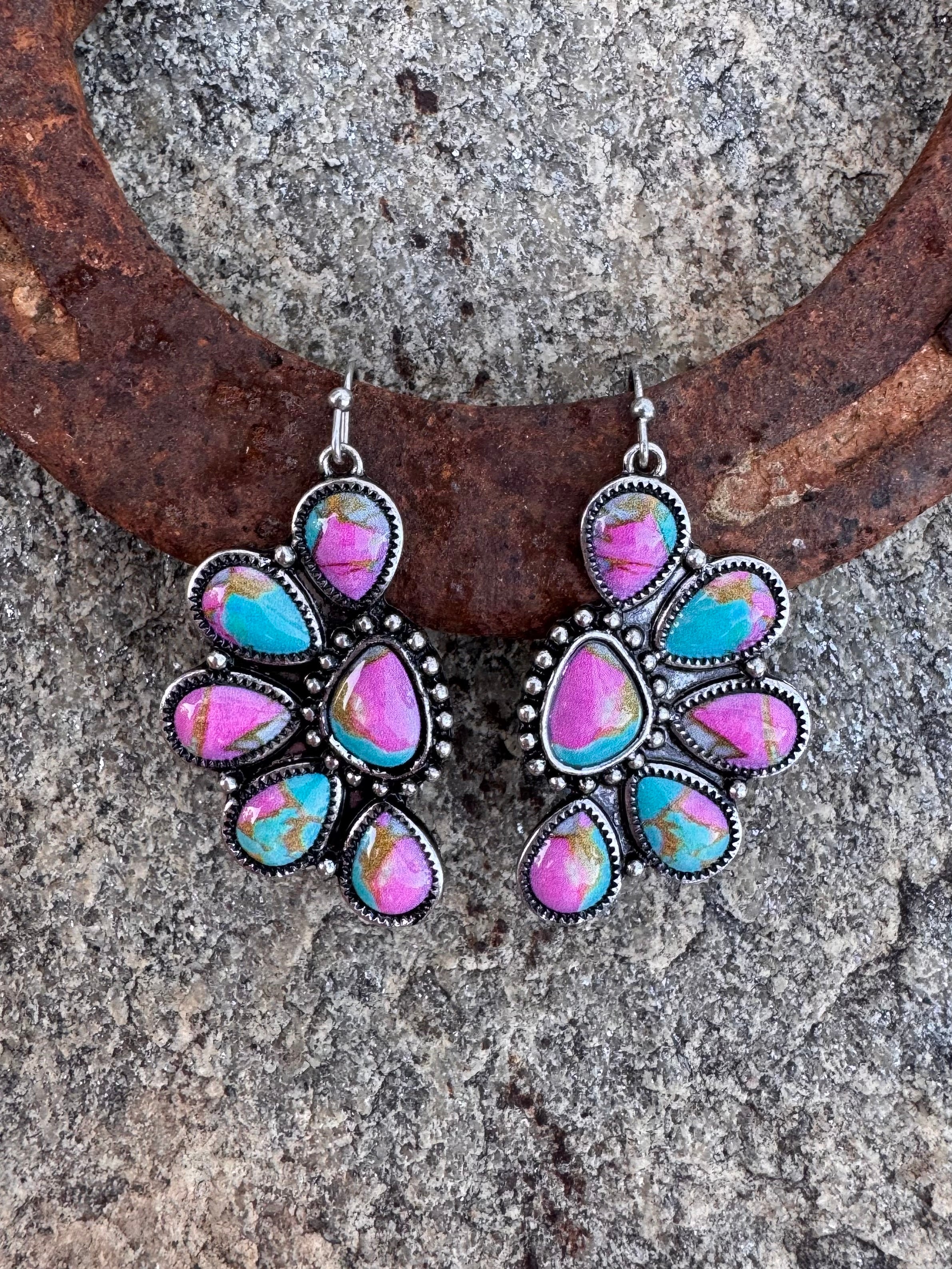 Half Concho Blossom Earrings