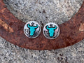 Steer Skull Stud Earrings
