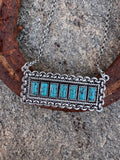Rectangle Turquoise Bar Necklace