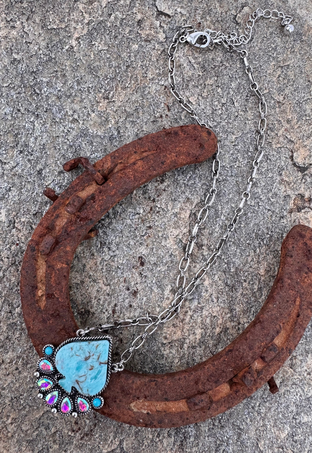 Spade Turquoise Stone Necklace