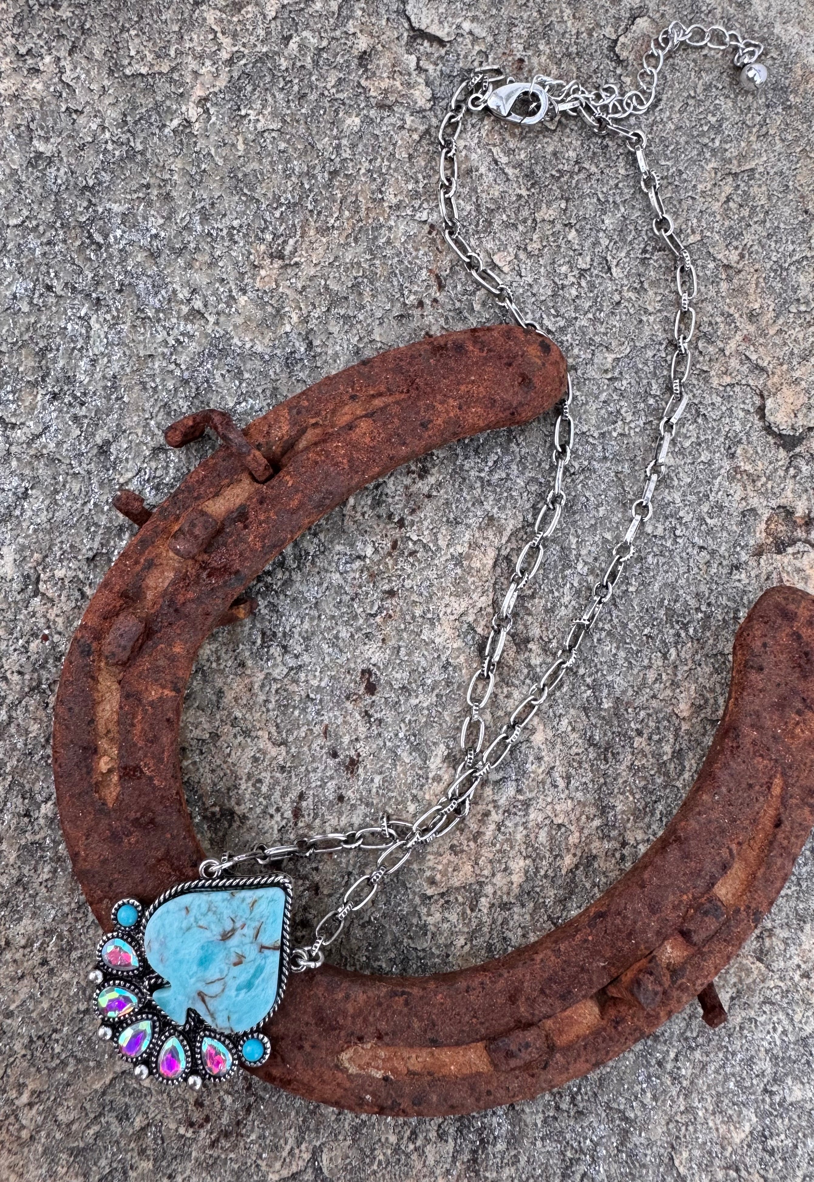 Spade Turquoise Stone Necklace