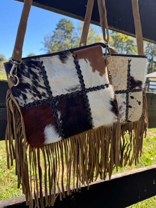 Patchwork Cowhide Crossbody