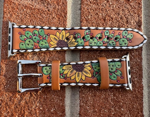 Cactus And Sunflower Apple Watch Band