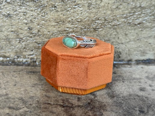 Feather Turquoise Sterling Silver Ring