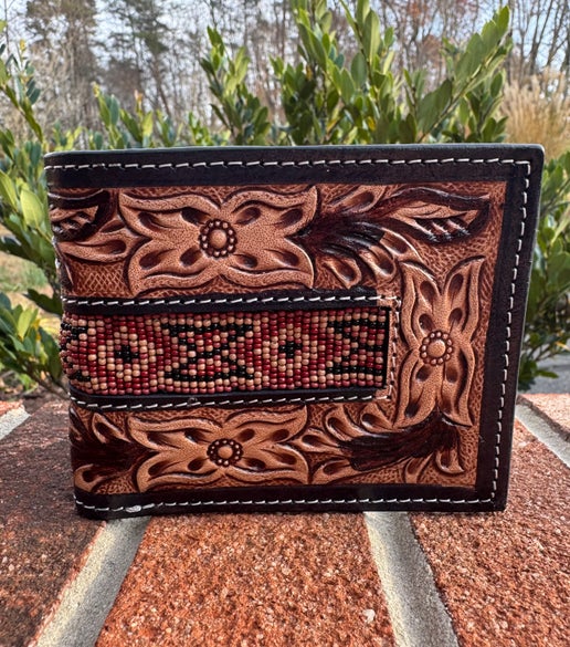 Aztec Beaded Accent Wallet