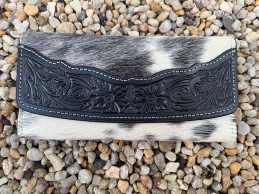 Black and White Cowhide Wallet