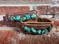 Blue Turquoise Leather Cuff (MARKED DOWN)