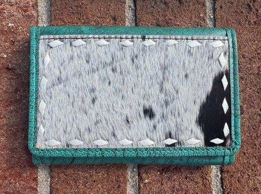 Turquoise Cowhide Wallet