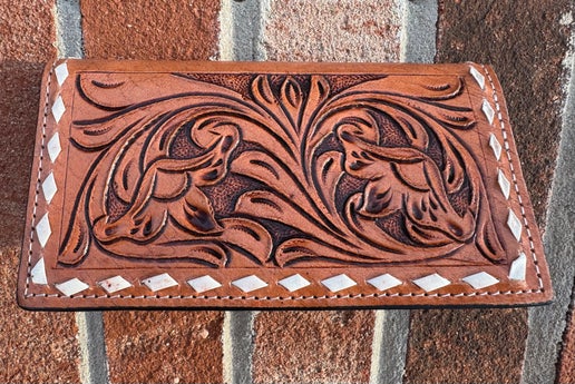 Aztec Beaded Leather Wallet