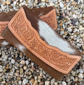 Tan and White Cowhide Wallet