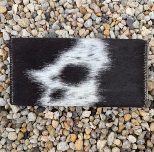 Chocolate and White Cowhide Wallet