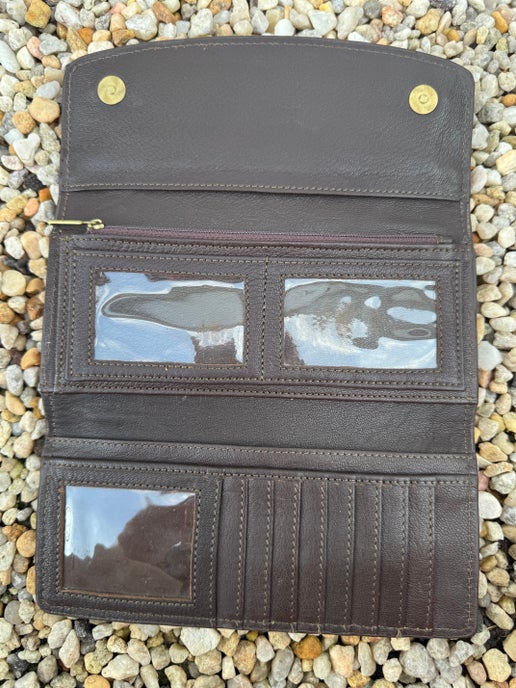 Chocolate and White Cowhide Wallet