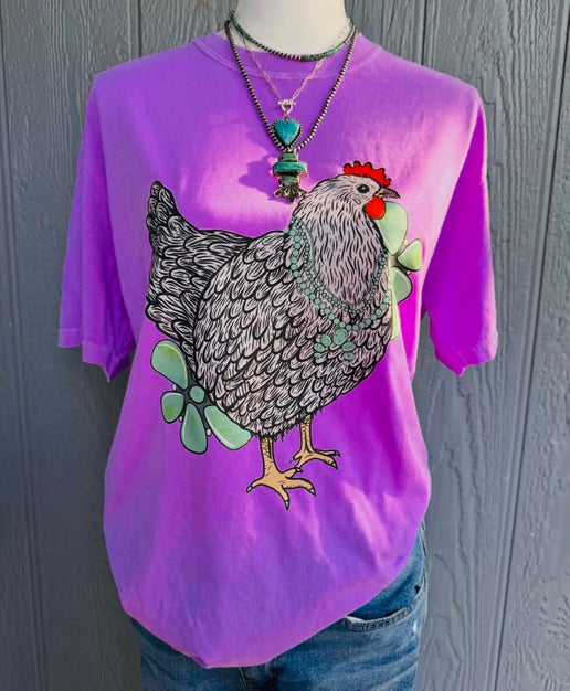 Turquoise Hen Tee