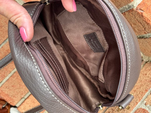 Round Leather Cowhide Crossbody