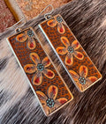 Western Flower Leather Earrings