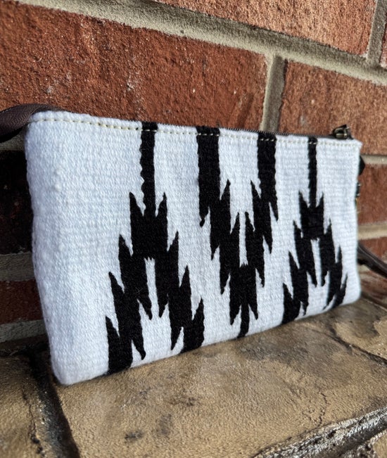 Western Aztec Tooled Leather Wristlet