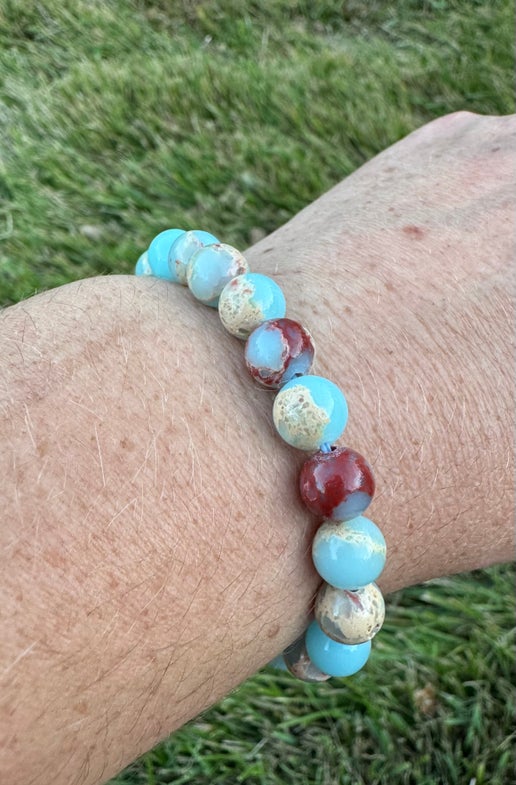 Amazonite Large Beaded Bracelet