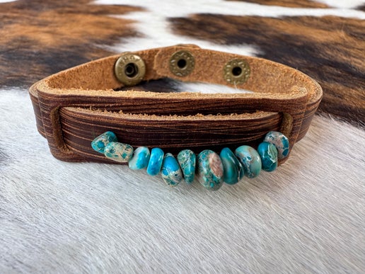 Turquoise Regalite Stone Cuff