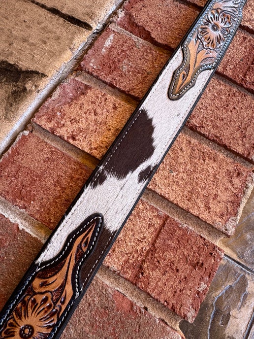 Western Cowhide Dog Collar