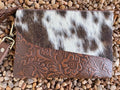 Tooled Cowhide Wristlet (Tan)